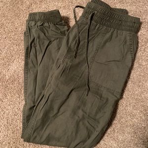 Green high rise joggers
